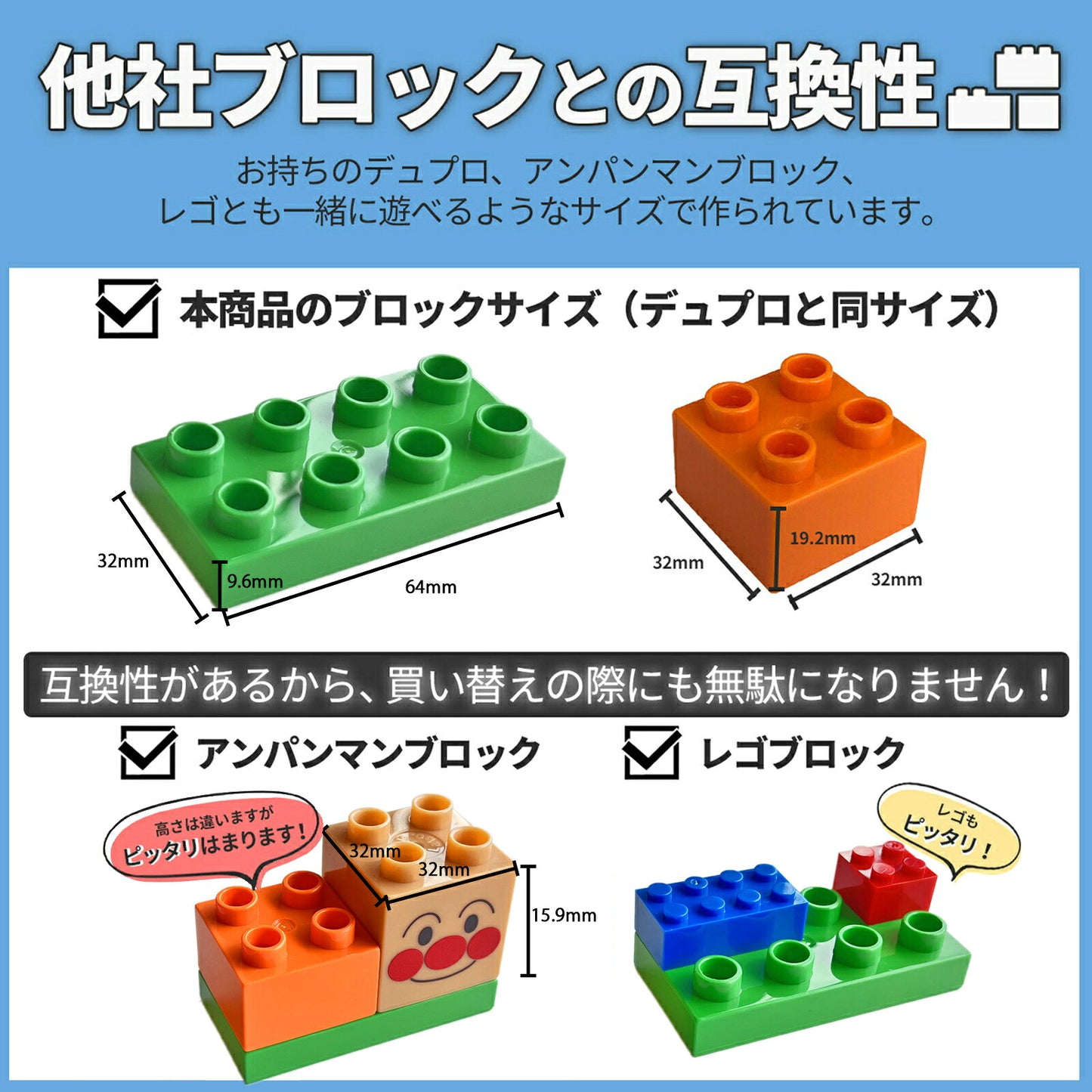 【お得なセット】 ブロックおもちゃ ジャングルブロックセット 動物ブロック＋基本ブロック500g＋ベースプレート3枚 デュプロ アンパンマンブロック 互換